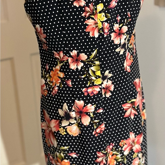 ALYX Black White Polka Dot Floral Sleeveless Work Business Professional Dress 12 - Picture 11 of 15